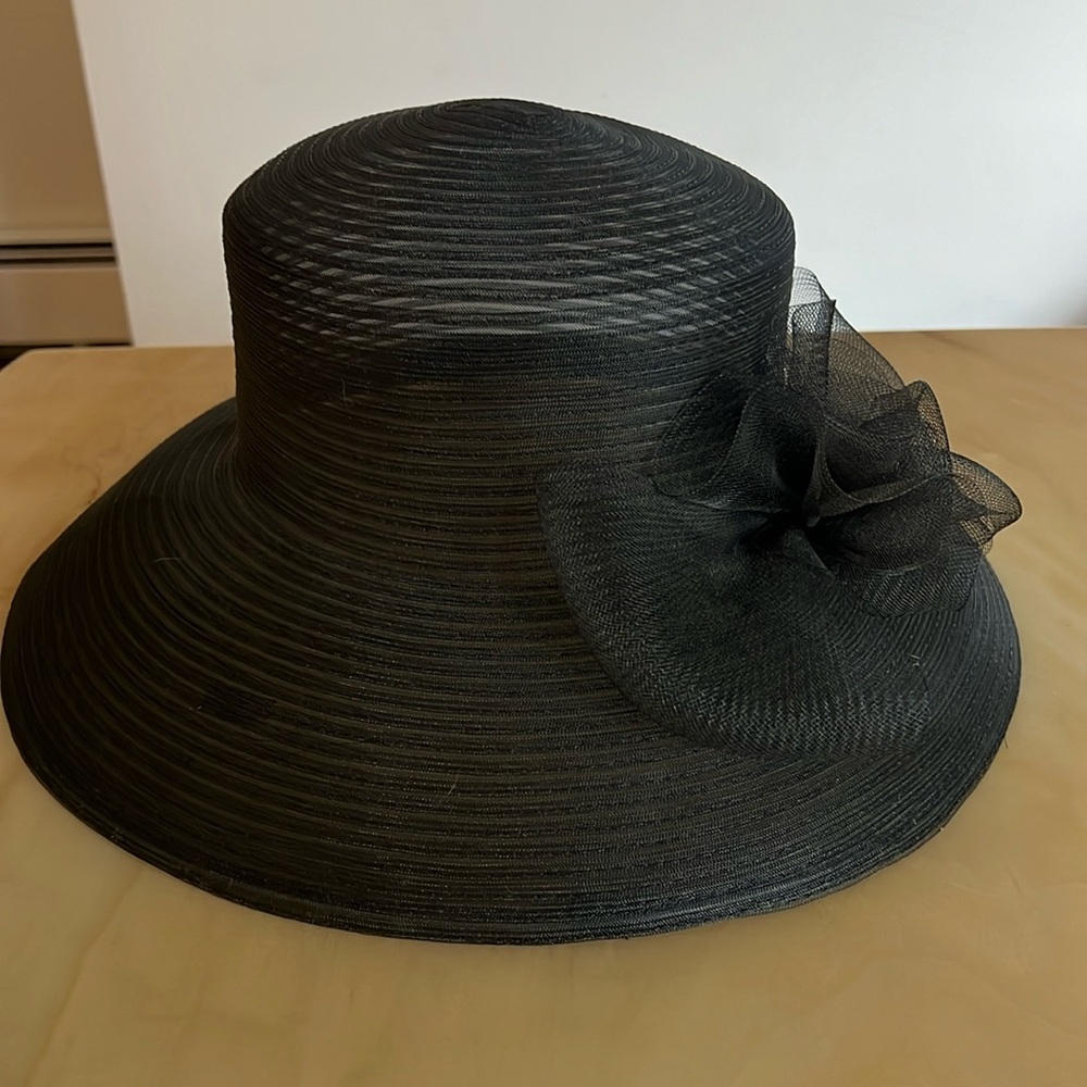 Vintage Betmar New York sheer black dress hat